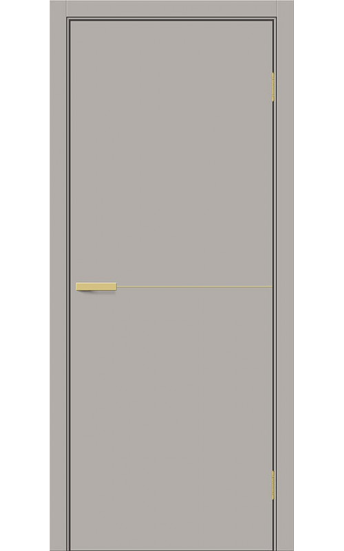 Дверь межкомнатная Браво-0.21.П SG:P3, Bravo, цвет Grey Silk, глухая, кр. пластиковая ABS, молдинг Золото