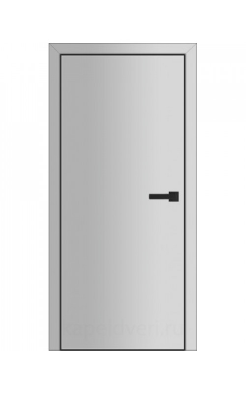 Дверь пластиковая Капель Classic Alu RAL 7047 глухая кр. матовая черная