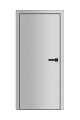 Дверь пластиковая Капель Classic Alu RAL 7047 глухая кр. матовая черная