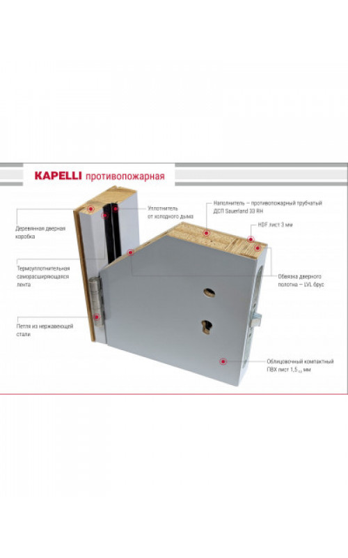 Дверь противопожарная Капель EI-30 RAL 7035 глухая