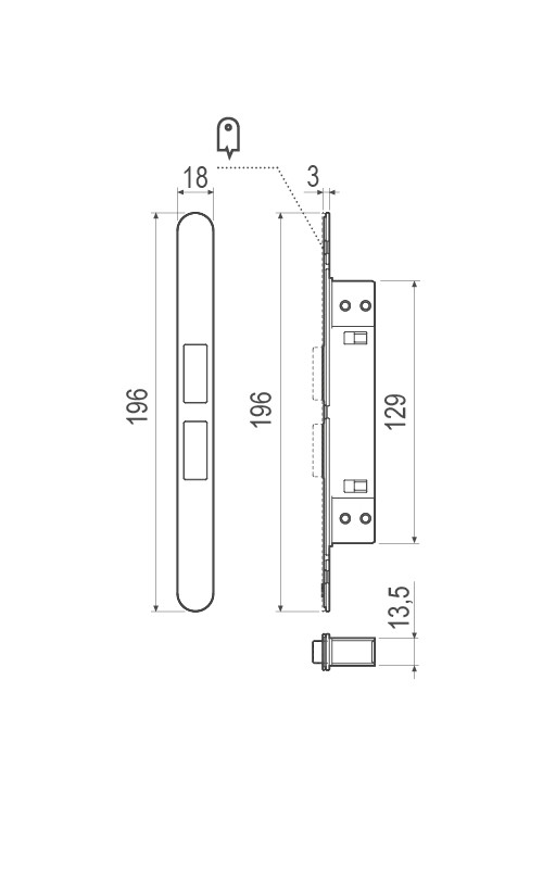 Дверная защелка AGB Touch B01120.30.93 цвет Черный