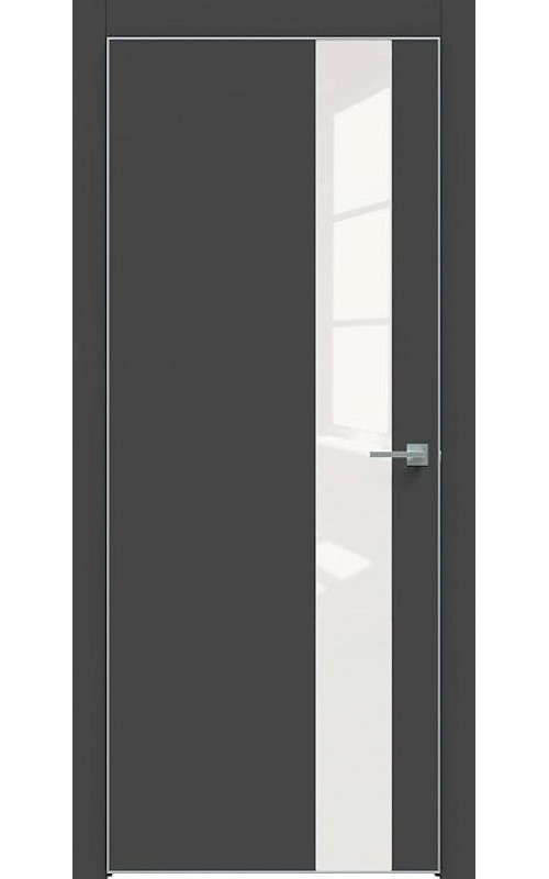 Дверь Triadoors Concept-703 Дарк грей стекло Лакобель белый кр. матовый хром