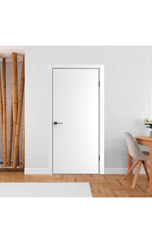 Дверь ДвериПРО ДП-50 White Pearl глухая кр. матовая черная