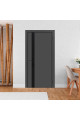 Дверь ДвериПРО ДП-514 Silver Gray глухая кр. матовая черная молдинг Black
