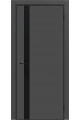 Дверь ДвериПРО ДП-514 Silver Gray глухая кр. матовая черная молдинг Black