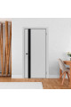 Дверь ДвериПРО ДП-514 Silver Gray глухая кр. матовая черная молдинг Black