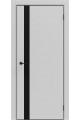 Дверь ДвериПРО ДП-514 Silver Gray глухая кр. матовая черная молдинг Black