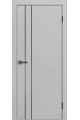 Дверь ДвериПРО ДП-58 Silver Gray глухая кр. матовая черная молдинг Black