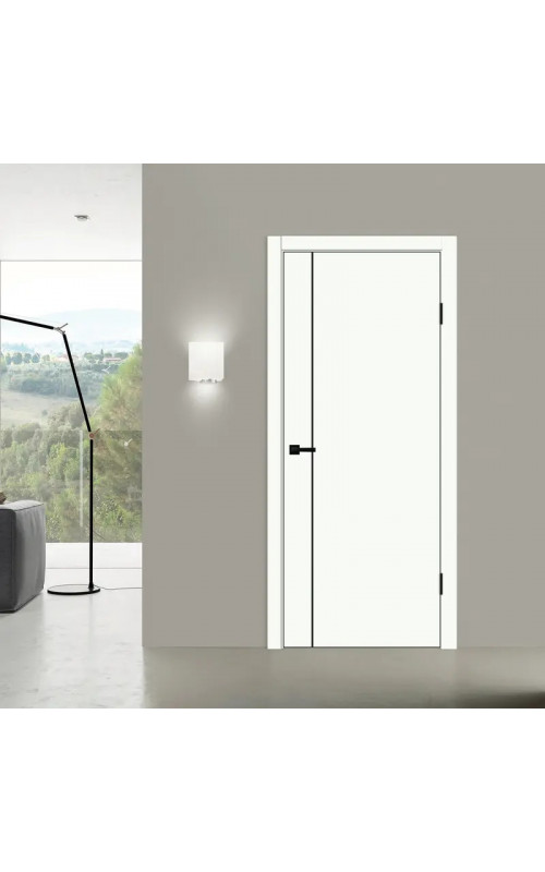Дверь Velldoris Галант M1 Белый опал глухая кр. пластиковая ABS молдинг Black