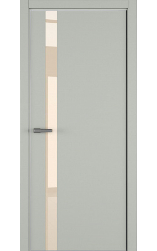 Дверь межкомнатная ART Lite A2 ALU, Zadoor, цвет Грей, стекло Lacobel Beige, кр. матовый хром