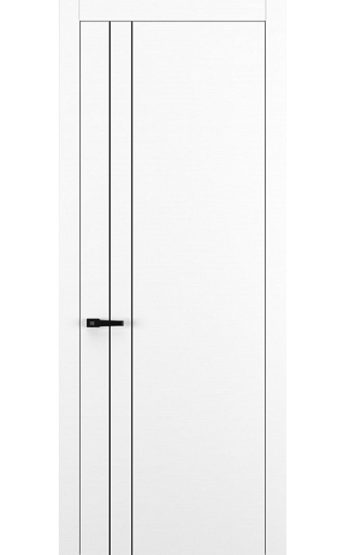 Дверь Zadoor Квалитет К15 Белый матовый глухая кр. пластиковая ABS молдинг Black