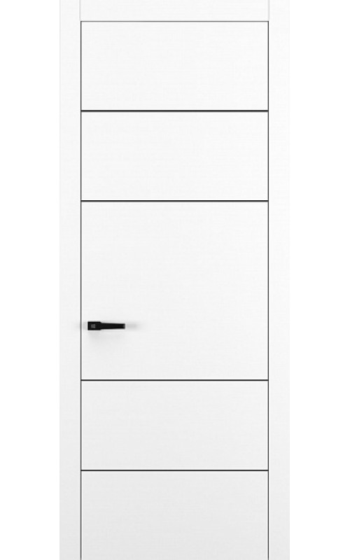 Дверь Zadoor Квалитет К18 Белый матовый глухая кр. пластиковая ABS молдинг Black
